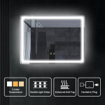 Espejo Baño Led Segovia 60x80 Antiempañante Táctil Marco Gris - Imagen 7