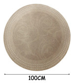 Alfombra Circular Iluminarás 100cm Beige Geométrica Interior Living 1 M Beige/marrón - Imagen 7