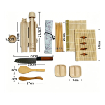 Kit Para Sushi Casero 15 Piezas Molde Palillos Cuchillo Etc - Imagen 2