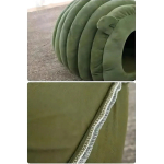 Cueva Cama Peluche Acolchada Para Gatos Perros Grande Color Verde Diseño Oruga - Imagen 4
