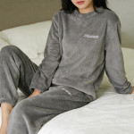 Pijama Mujer De Felpa Suave Conjunto Dos Piezas - Imagen 4