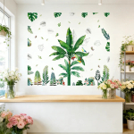 Vinilo Decorativo Pared Tropical Hojas Y Pájaros - Imagen 6