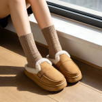 Pantuflas Mujer Tipo Mocasín Con Corderito Y Hebilla - Imagen 9