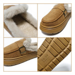 Pantuflas Mujer Tipo Mocasín Con Corderito Y Hebilla - Imagen 3