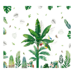 Vinilo Decorativo Pared Tropical Hojas Y Pájaros
