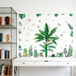 Vinilo Decorativo Pared Tropical Hojas Y Pájaros - Imagen 5