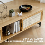 Rack Tv Bambú Ratán 160 Cm Con Puertas Corredizas - Imagen 9