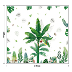 Vinilo Decorativo Pared Tropical Hojas Y Pájaros - Imagen 2