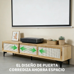 Rack Tv Bambú Ratán 160 Cm Con Puertas Corredizas - Imagen 7