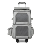 Mochila Carrito Transportador Gatos Dos Pisos Con Ruedas - Imagen 6
