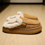 Pantuflas Mujer Tipo Mocasín Con Corderito Y Hebilla - Imagen 5