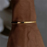 Pulsera Esclava Acero Inoxidable Lisa Unisex Dorada - Imagen 2