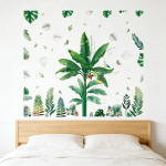 Vinilo Decorativo Pared Tropical Hojas Y Pájaros - Imagen 4