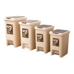 Papelera De Cocina Cesto Tacho De Basura Doble Tapa 20 L Color Beige