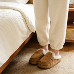 Pantuflas Mujer Tipo Mocasín Con Corderito Y Hebilla - Imagen 7